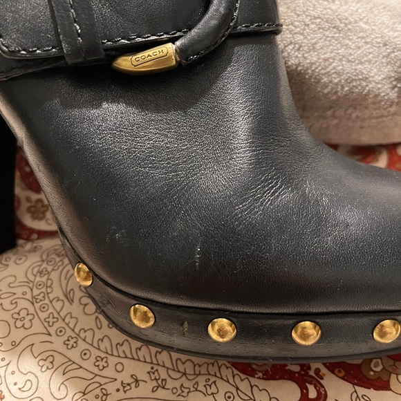 Coach Black Leather Mules - Picture 2 of 10